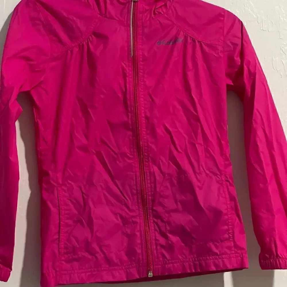 Columbia kids windbreaker pink M 10-12